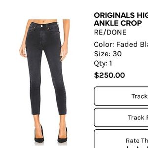 RE/Done high rise slim ankle crop jean